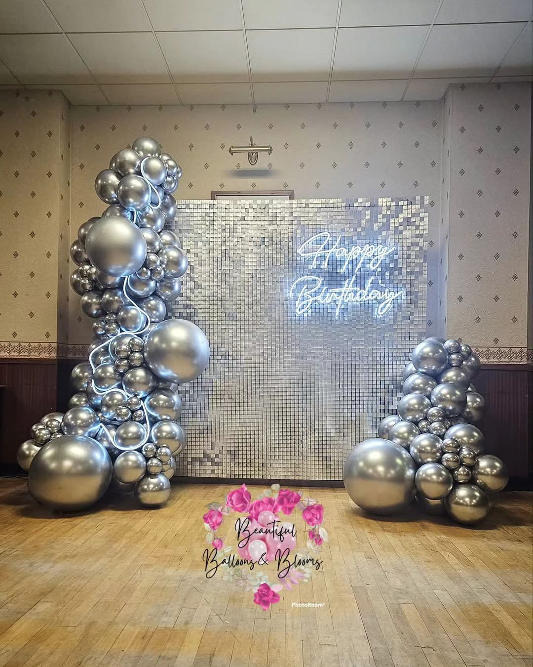 Mirror Silver Sequin Wall